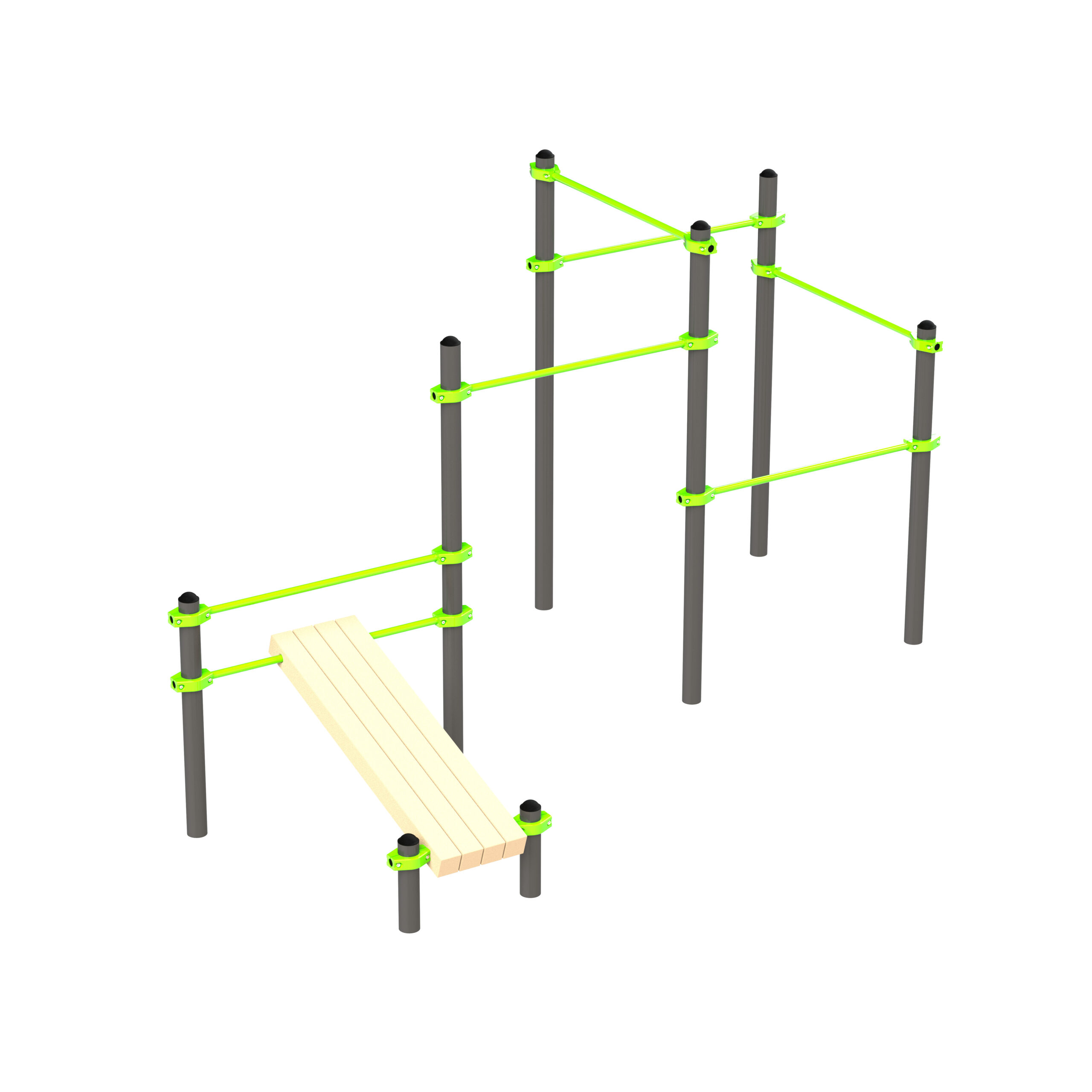 W349 Воркаут (наклонная скамья и 5 перекладин) ZAVODSPORTA