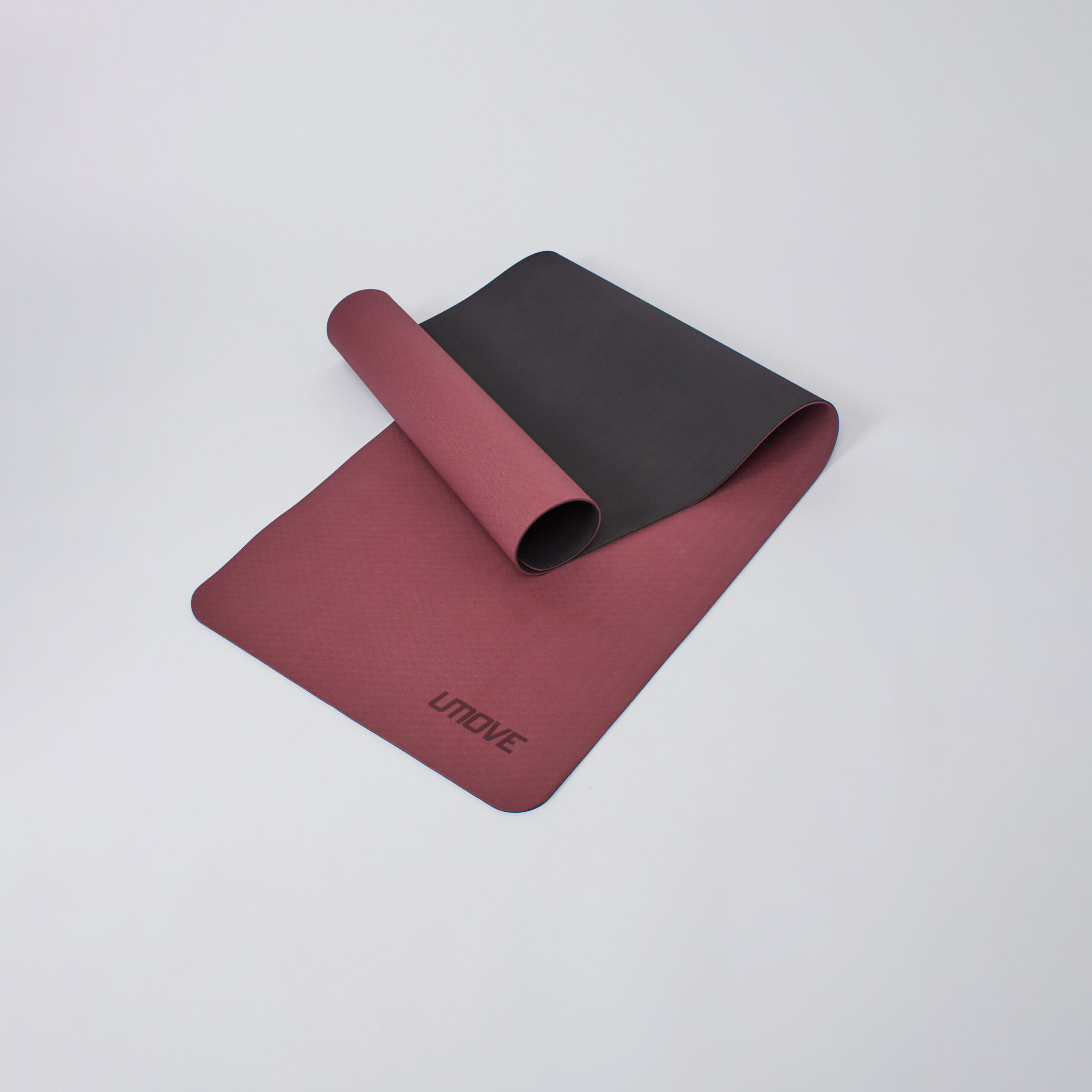 Коврик для фитнеса и йоги UMOVE TPE Mat 185 х 68 х 0,8  см, светло-серый, стяжка